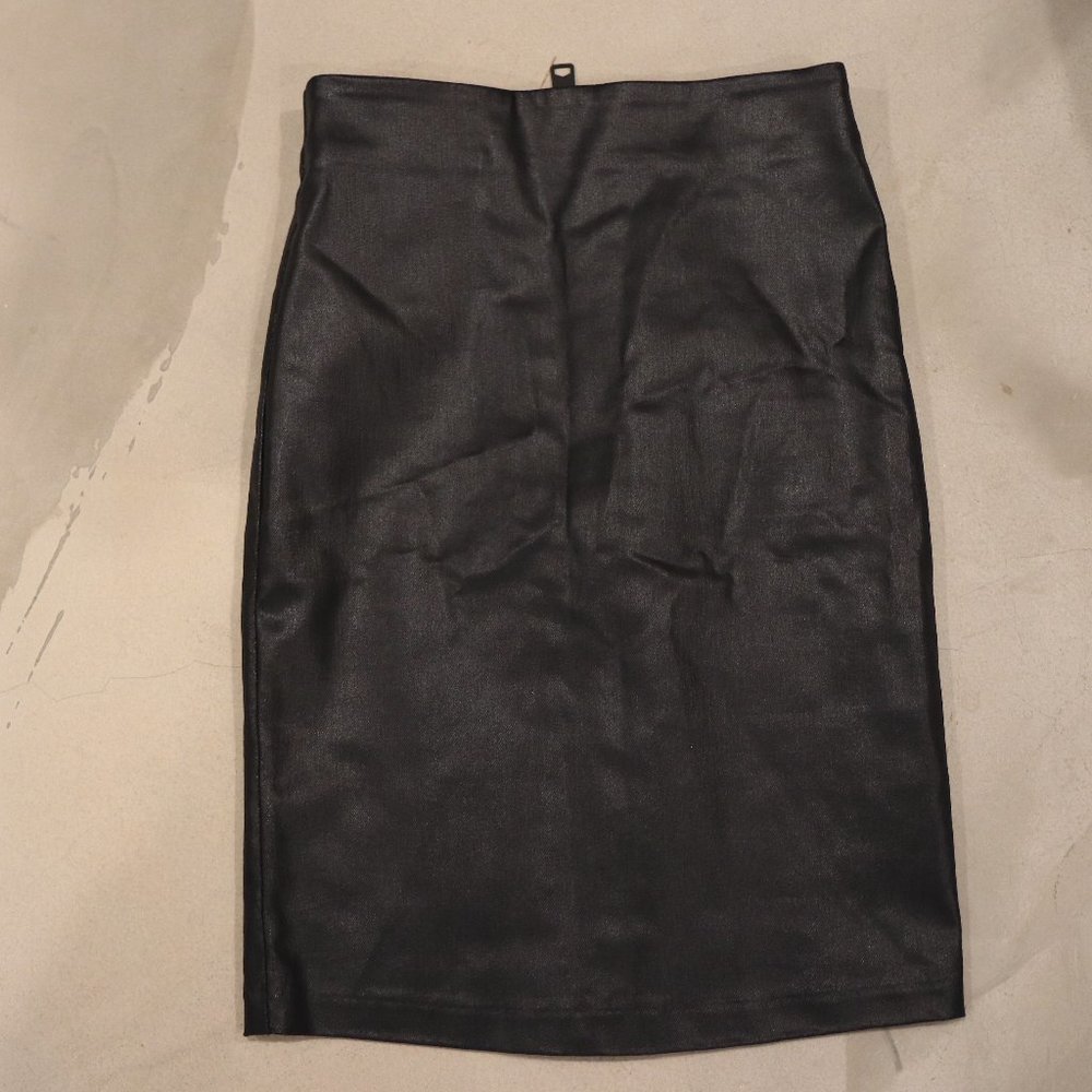 All Saints Faux Leather Zip Skirt
